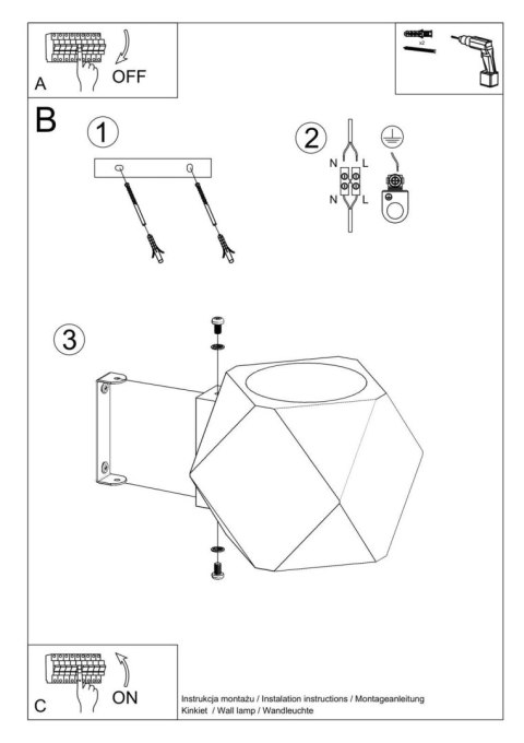 Kinkiet WOODY naturalne drewno