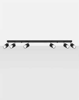 Plafon NERO 6 czarny/chrom