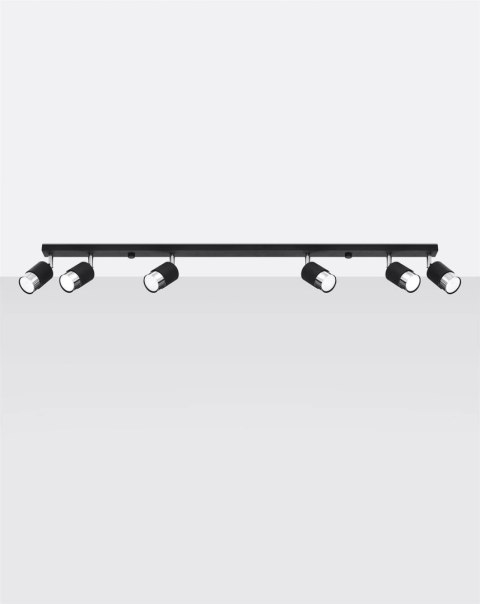 Plafon NERO 6 czarny/chrom