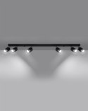 Plafon NERO 6 czarny/chrom