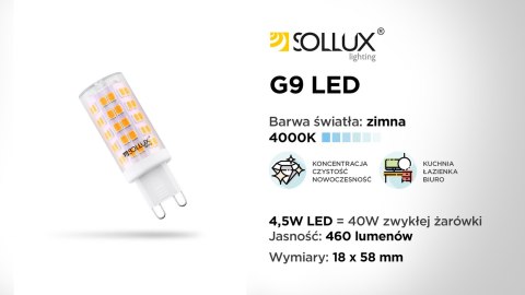 Żarówka LED G9 4000K 4,5W 460lm