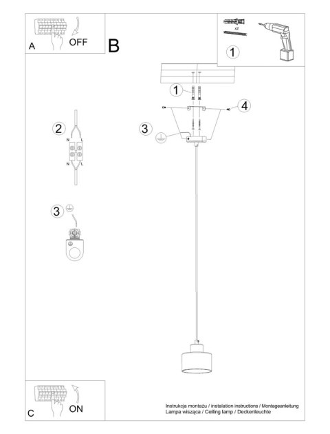 Lampa wisząca SAVAR 1 czarna