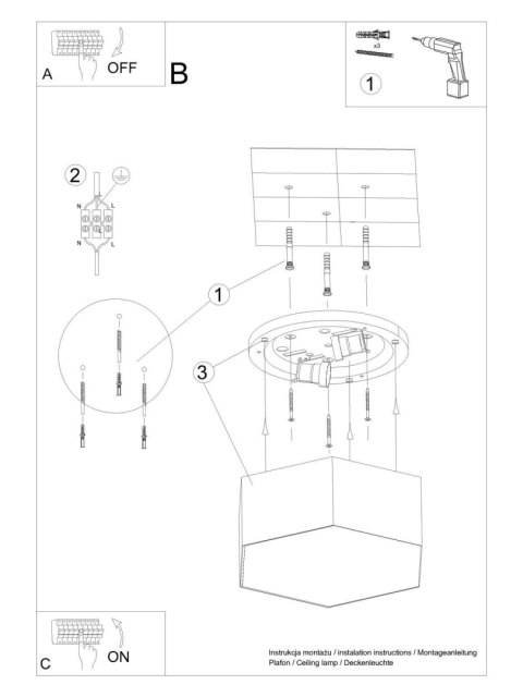 Plafon SUNDE 11 biały
