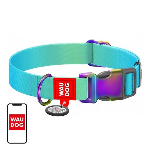 Obroża WAUDOG gradient XL z kodem QR (niebieska)
