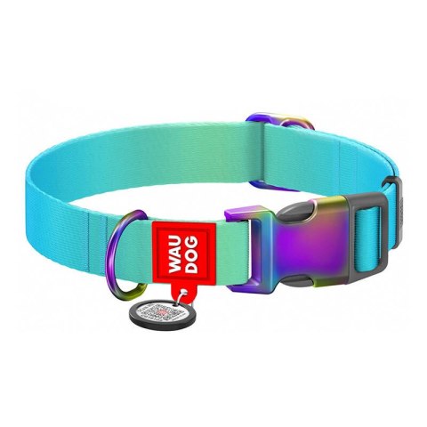 Obroża WAUDOG gradient z kodem QR rozmiar M (niebieska)