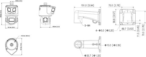 KAMERA IP OBROTOWA ZEWNĘTRZNA SDT3E410-8P-MB-A-PV1 PANORAMICZNA TiOC WizSense Smart Dual Light - 3.7 Mpx, 8 Mpx 4 ... 40 mm, 2 X
