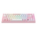 Klawiatura mechaniczna gamingowa Havit KB874L RGB (różowo-biała) (QWERTY)