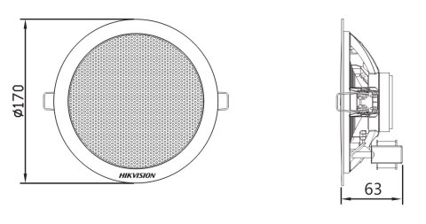 GŁOŚNIK SUFITOWY DS-QAE0206G1-V 6 W Hikvision