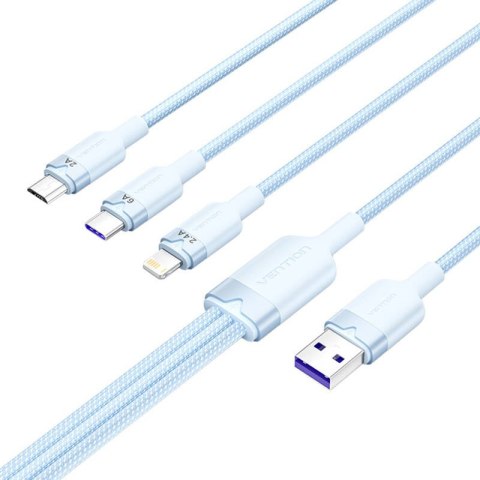 Kabel USB 2.0 A do 3w1 6A Vention CTRLG 1.5M (niebieski)