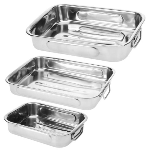 Brytfanny do Piekarnika Stalowe Prostokątne EXCELLENT HOUSEWARE 3 szt.