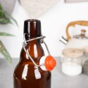 Butelka Szklana ORION z Klipsem 340 ml Ciemne Szkło Retro na Nalewki Oliwę