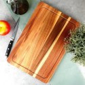 Deska Akacjowa EXCELLENT HOUSEWARE 37 x 25 cm z Rowkiem do Krojenia