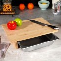 Deska Bambusowa ORION 42x29 cm z Pojemnikiem i Stalową Wkładką