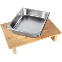 Deska Bambusowa ORION 42x29 cm z Pojemnikiem i Stalową Wkładką