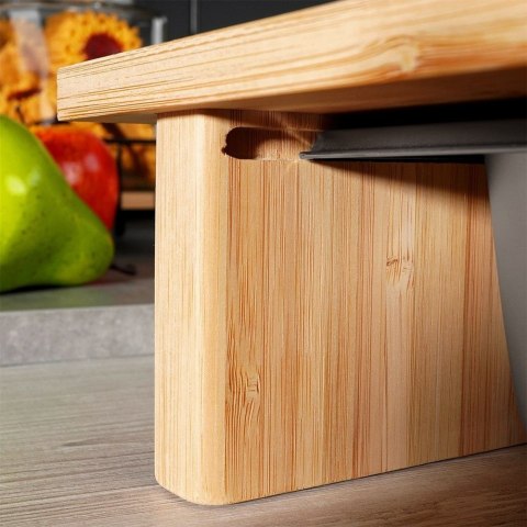 Deska Bambusowa ORION 42x29 cm z Pojemnikiem i Stalową Wkładką