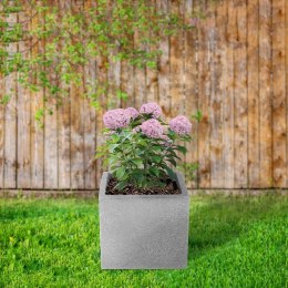 Doniczka Ogrodowa Kwadratowa VILDE 20x17,5 cm Szara Imitacja Kamienia