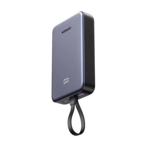 Powerbank 20000mAh Ugreen PB505, USB + USB-C, wbudowany kabel, 20W (szary)