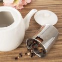 Dzbanek z Zaparzaczem do Herbaty Porcelanowy Biały Mona 700 ml