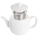 Dzbanek z Zaparzaczem do Herbaty Porcelanowy Biały Mona 700 ml