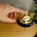 Dzwonek Stołowy VILDE 8,5 x 6 cm Metalowy Złoty z Czarną Podstawą
