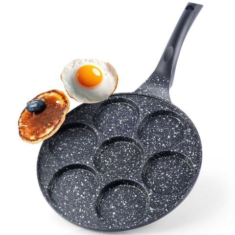 Patelnia do Jajek Placków Granitowa 7 Otworów Nieprzywierająca ORION 27 cm