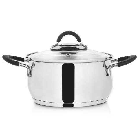 Garnek Stalowy 2,6 L ORION DALIE 18 cm Silikon Pokrywka Indukcja