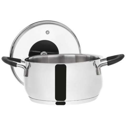 Garnek Stalowy 2,6 L ORION DALIE 18 cm Silikon Pokrywka Indukcja