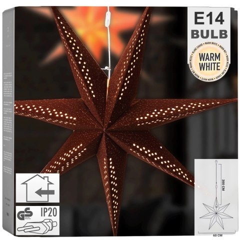 Gwiazda Ozdoba Świąteczna Świecąca Wisząca HOME STYLING COLLECTION 60 cm