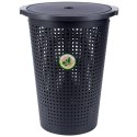 Kosz na Pranie Plastikowy Czarny 35 L VILDE Wytrzymały i Pojemny