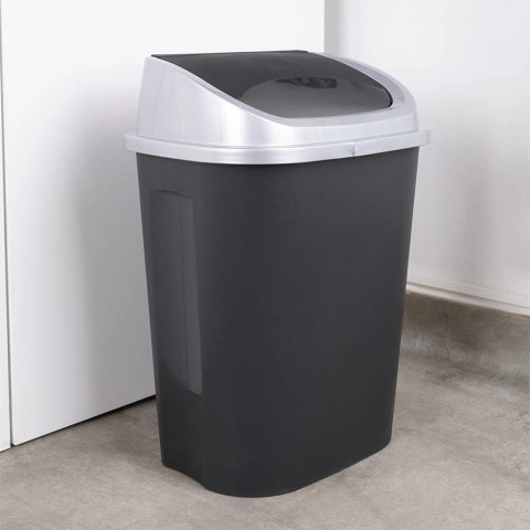 Kosz na Śmieci Odpady Plastikowy Czarny do Kuchni Łazienkowy 25 L VILDE