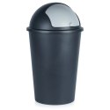 Kosz na Śmieci Odpady z Uchylną Pokrywą Plastikowy Czarny Solidny ORION 47l