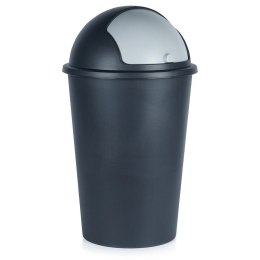 Kosz na Śmieci Odpady z Uchylną Pokrywą Plastikowy Czarny Solidny ORION 47l