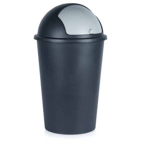 Kosz na Śmieci Odpady z Uchylną Pokrywą Plastikowy Czarny Solidny ORION 47l