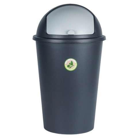 Kosz na Śmieci Odpady z Uchylną Pokrywą Plastikowy Czarny Solidny ORION 47l
