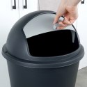 Kosz na Śmieci Odpady z Uchylną Pokrywą Plastikowy Czarny Solidny ORION 47l