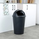 Kosz na Śmieci Odpady z Uchylną Pokrywą Plastikowy Czarny Solidny ORION 47l