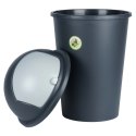 Kosz na Śmieci Odpady z Uchylną Pokrywą Plastikowy Czarny Solidny ORION 47l