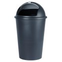 Kosz na Śmieci Odpady z Uchylną Pokrywą Plastikowy Czarny Solidny ORION 47l