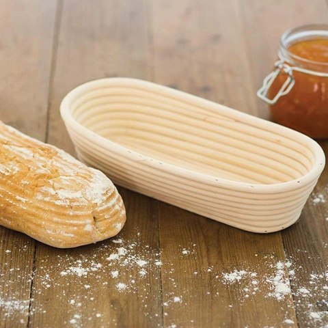 Koszyk do Wyrastania Ciasta na Chleb Rattanowy Solidny ORION 32 x 15 x 9 cm