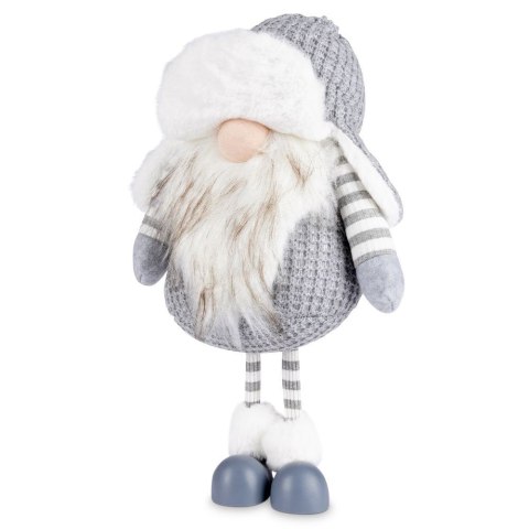 Figurka Świąteczna Krasnal Stojący VILDE Szary 39 cm Poliester Dekoracyjny