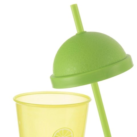 Kubek z Pokrywką i Słomką 450 ml ORION Zielony Nietłukący do Napojów