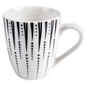 Kubek Porcelanowy 370 ml NAVA Iris Biało Czarny do Zmywarki Mikrofalówki
