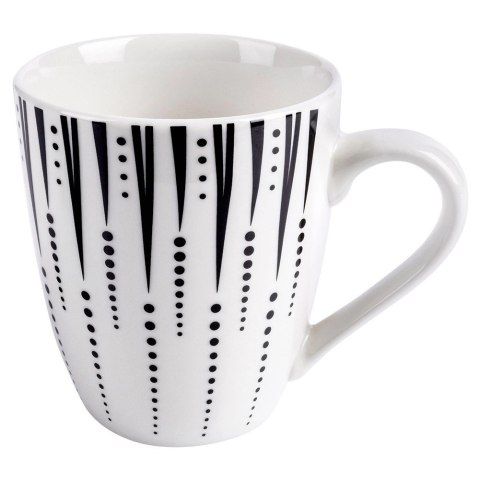Kubek Porcelanowy 370 ml NAVA Iris Biało Czarny do Zmywarki Mikrofalówki