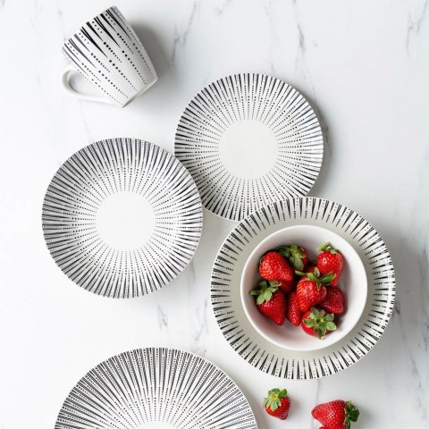 Kubek Porcelanowy 370 ml NAVA Iris Biało Czarny do Zmywarki Mikrofalówki