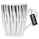 Kubek Porcelanowy 370 ml NAVA Iris Biało Czarny do Zmywarki Mikrofalówki