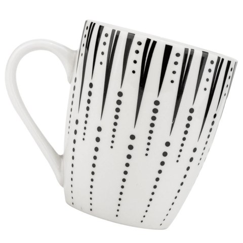 Kubek Porcelanowy 370 ml NAVA Iris Biało Czarny do Zmywarki Mikrofalówki