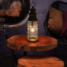 Lampion Latarnia Dekoracyjna Led Metalowa Brązowa Campingowa VILDE 38 cm