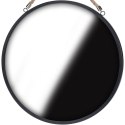 Lustro Ścienne Wiszące Czarne Okrągłe Dekoracyjne z Ramą Loft VILDE 41 cm