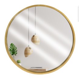 Lustro Ścienne na Ściane Drewniane Złote Okrągłe Dekoracyjne VILDE 30 cm