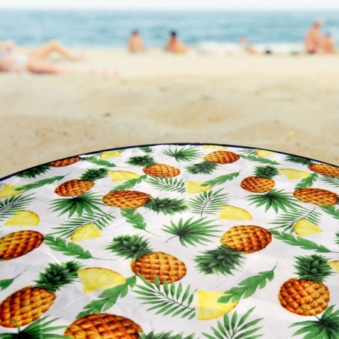 Koc Mata Piknikowa Plażowa Okrągła Lekka z Pokrowcem Solidna PROBEACH 138cm